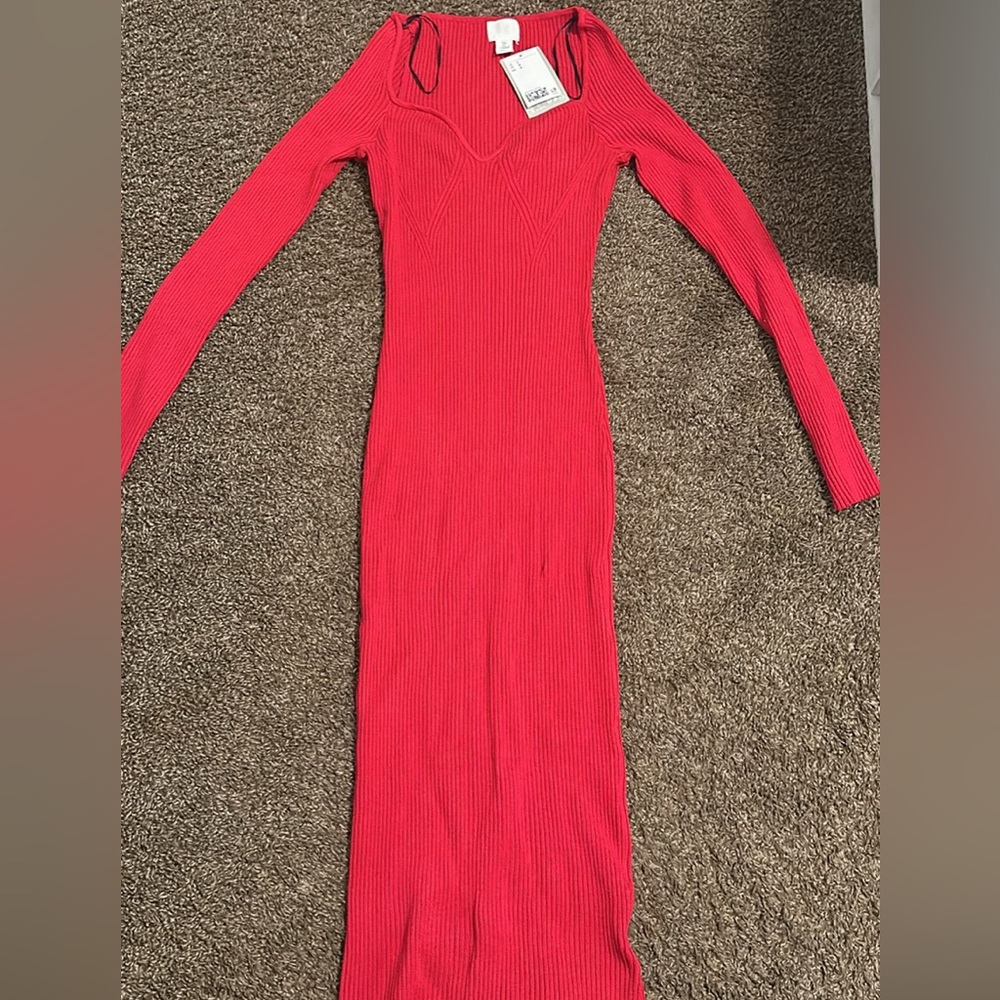 H&M long red dress